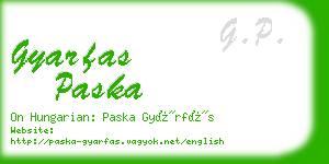 gyarfas paska business card